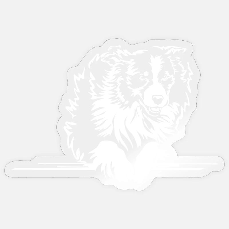 Australian Shepherd "Black Edition" - Sticker Größe S (10 x 10 cm) - Transparent glänzend