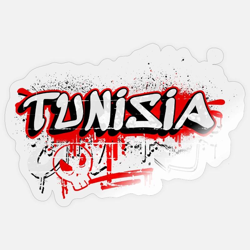 Design de drapeaux de la Tunisie graffiti Sticker taille S (10 x 10 cm)