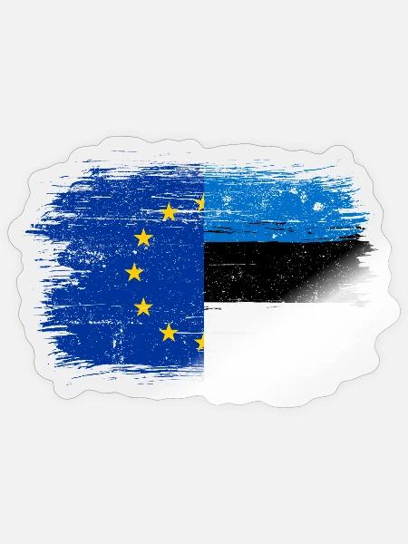Fusion der EU-deutschen Flagge - Sticker Größe S (10 x 10 cm) - Transparent glänzend