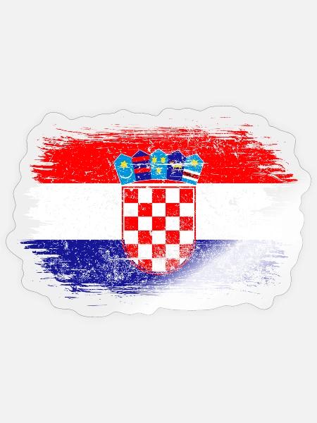 Kroatien-Wappen-Kartenmontage - Sticker Größe S (10 x 10 cm) - Transparent glänzend