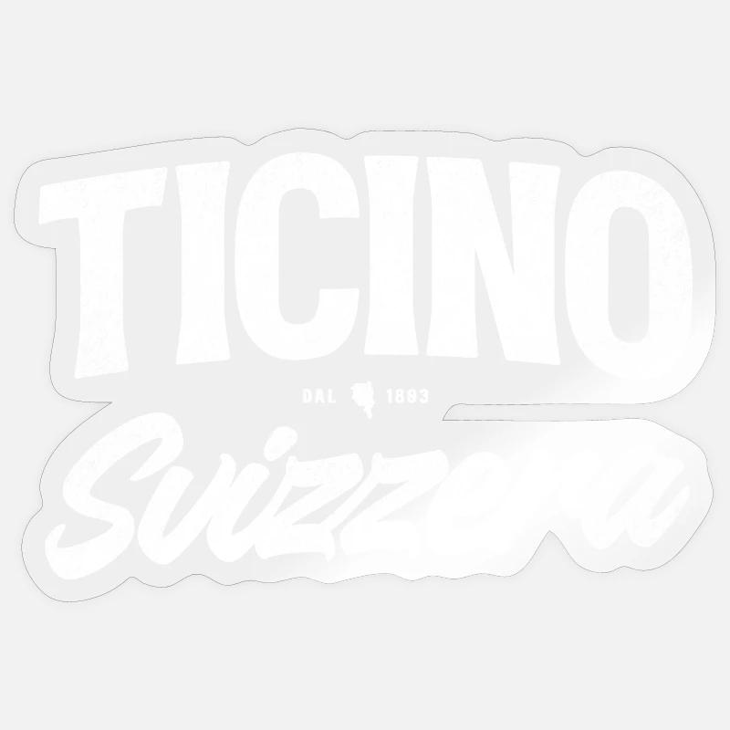 Logo d’écriture Tessin Suisse - Sticker taille S (10 x 10 cm) - brillant transparent