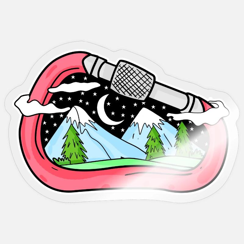 Mountain Mountains Mountain Peaks - Sticker size S (10 x 10 cm) - transparent glossy