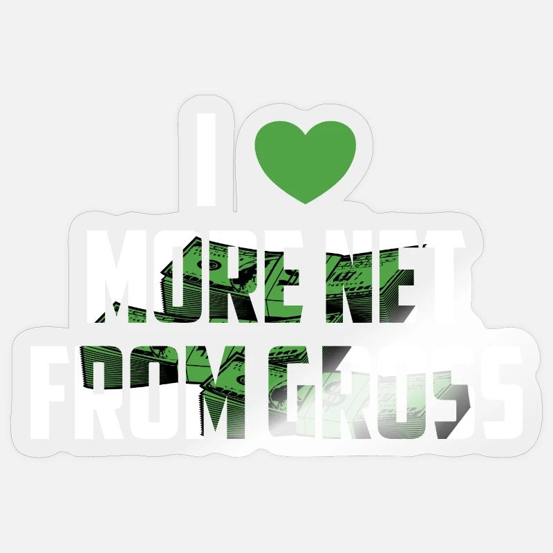 Plus net du brut Sticker taille S (10 x 10 cm)