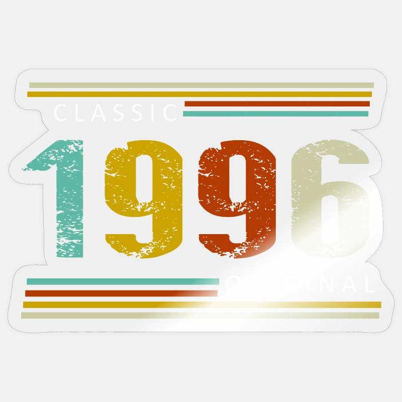 Geburtstag, Classique de 1996 Original, Rétro Sticker taille S (10 x 10 cm)