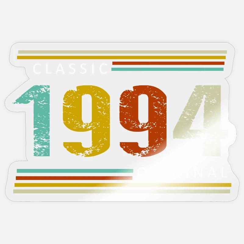 Anniversaire, Classique de 1994 Original, Rétro Sticker taille S (10 x 10 cm)