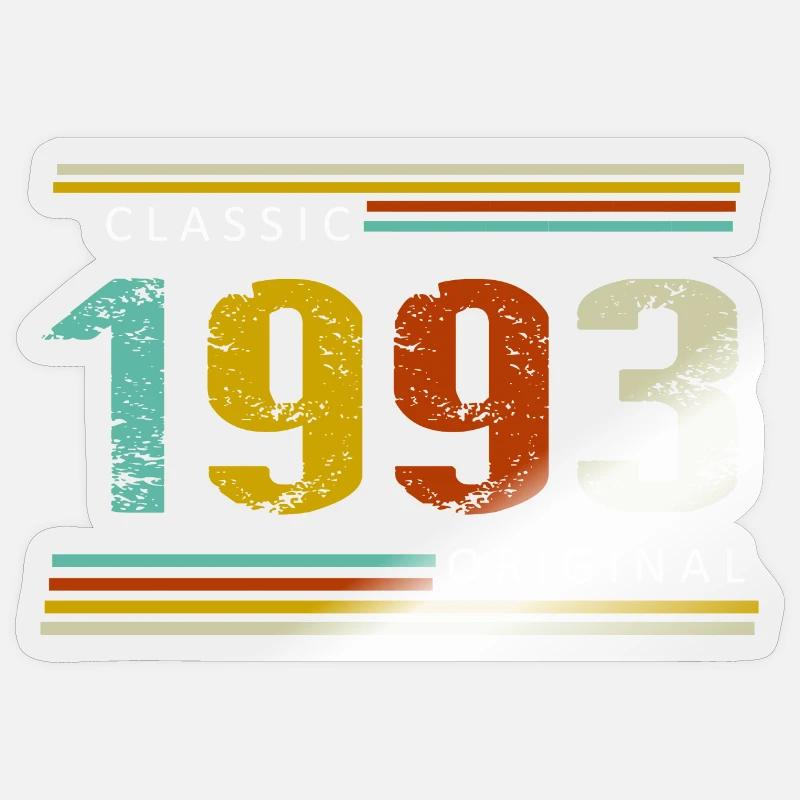 Geburtstag, Classique de 1993 Original, Rétro Sticker taille S (10 x 10 cm)