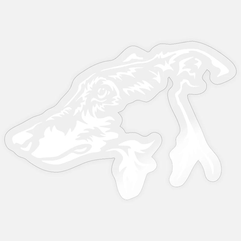 Greyhound Head « Black Edition » - Sticker taille S (10 x 10 cm) - brillant transparent