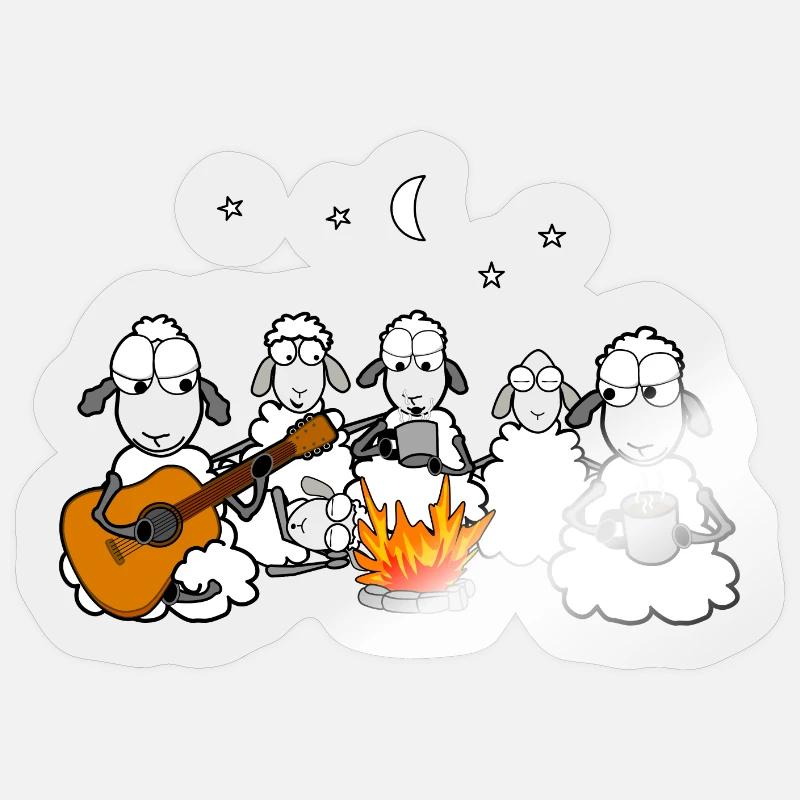 around the campfire - Sticker size S (10 x 10 cm) - transparent glossy