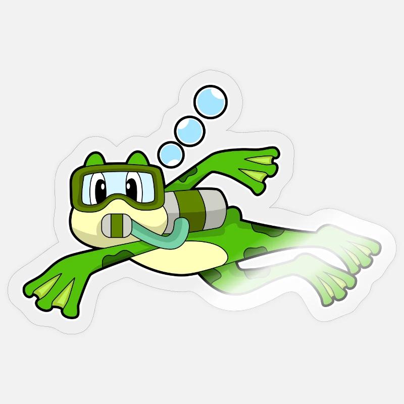 Bouteille d’oxygène Frog Diver - Sticker taille S (10 x 10 cm) - brillant transparent