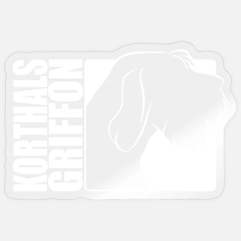 Korthals Griffon Profil Chiens de chasse Wilsigns - Sticker taille S (10 x 10 cm) - brillant transparent
