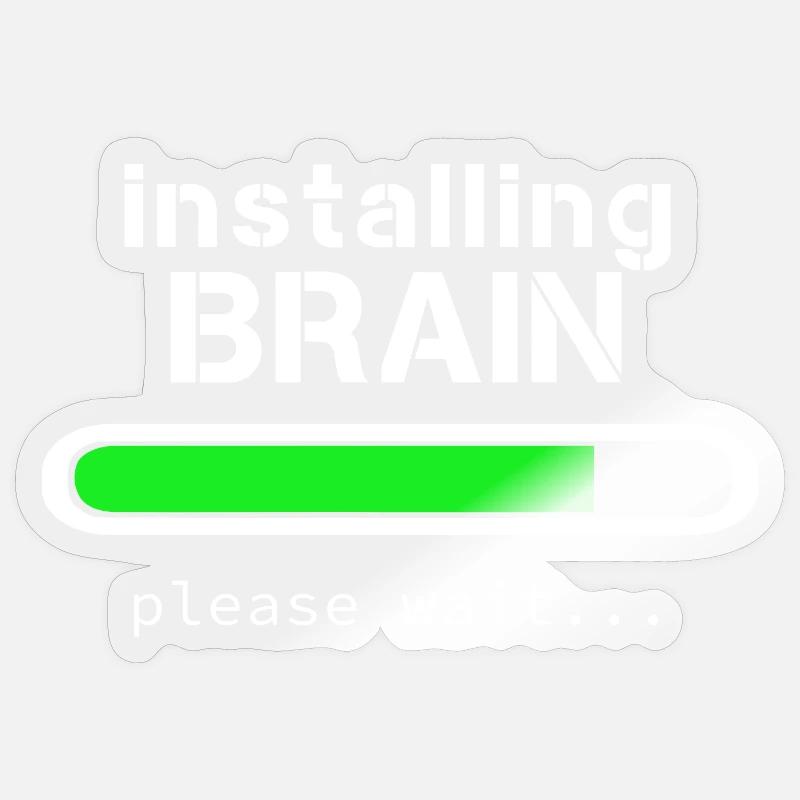Installing Brain - Sticker size S (10 x 10 cm) - transparent glossy