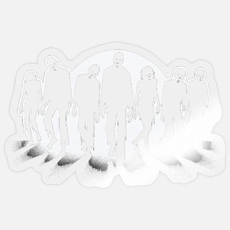 Zombies - Sticker size S (10 x 10 cm) - transparent glossy