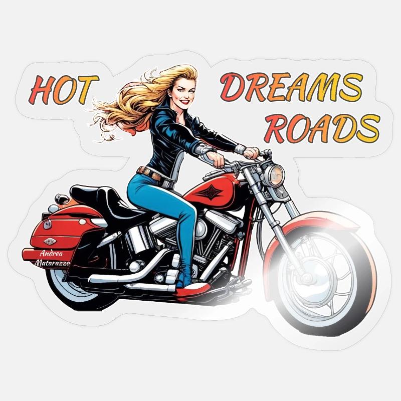 Mädchen Heiße Träume Straßen - Sticker Größe S (10 x 10 cm) - Transparent glänzend