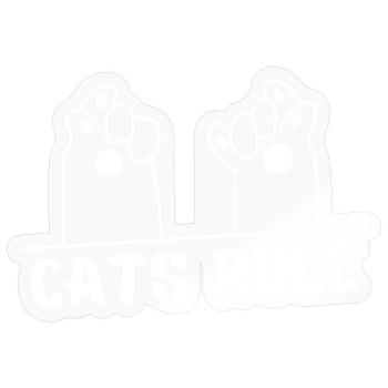 Règle des chats - Sticker taille S (10 x 10 cm) - brillant transparent - Devant