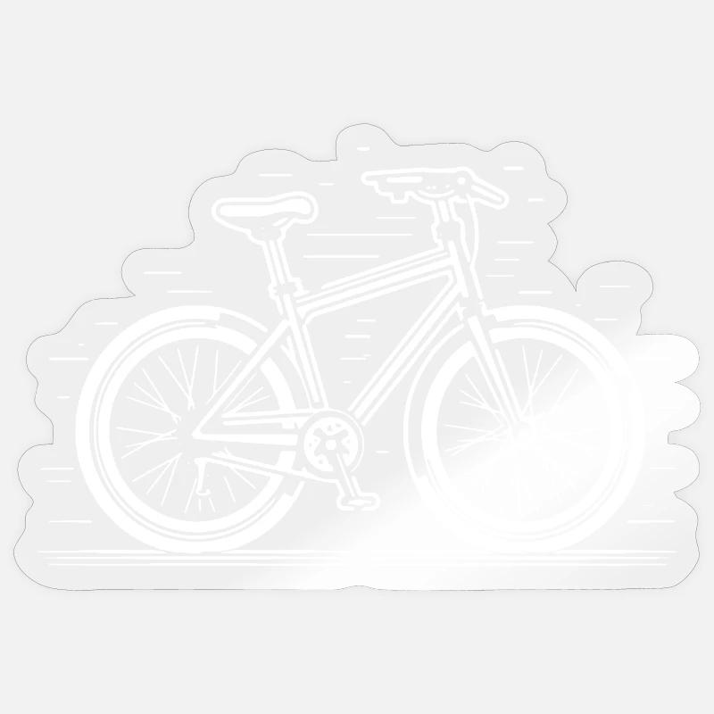 Bicycle Illustration - Sticker size S (10 x 10 cm) - transparent glossy