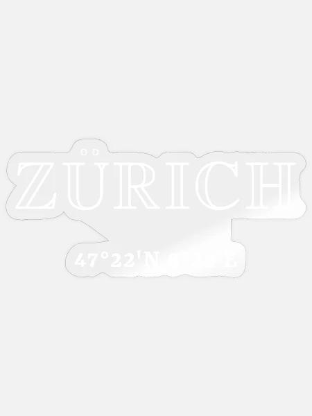 Zürich Koordinaten - Sticker Größe S (10 x 10 cm) - Transparent glänzend