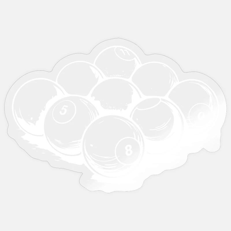 Dessin de boules de billard Sticker taille S (10 x 10 cm)
