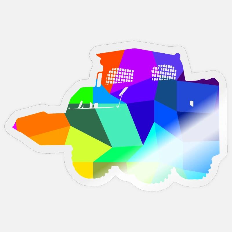 Skid Steer Loader Rainbow Polygon Construction Vehicle Sticker size S (10 x 10 cm)