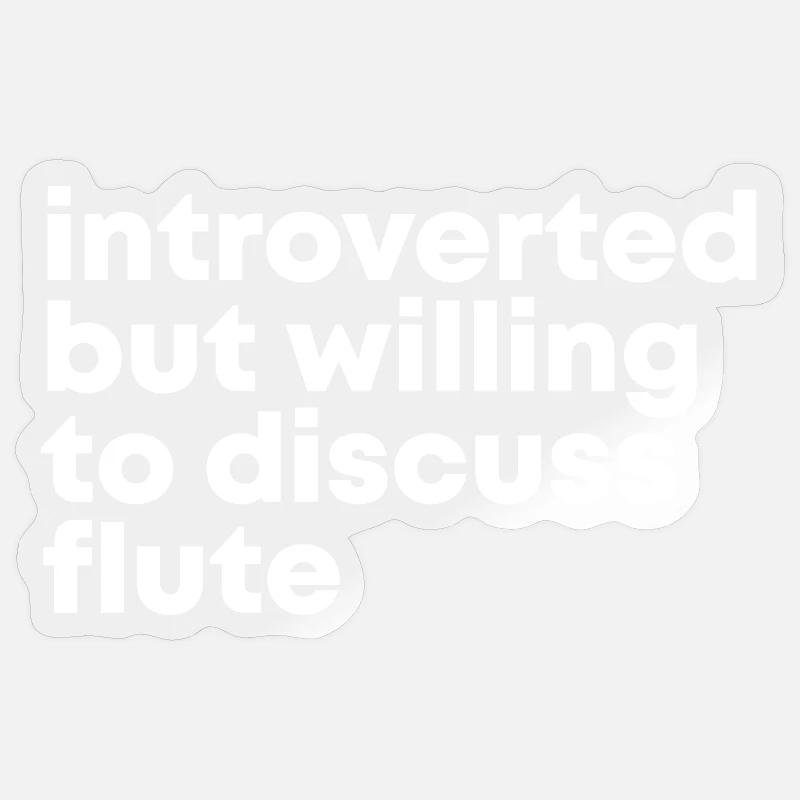flûte - Sticker taille S (10 x 10 cm) - brillant transparent