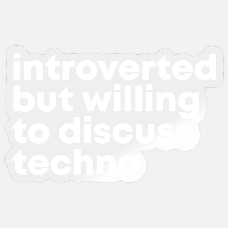 techno - Sticker taille S (10 x 10 cm) - brillant transparent