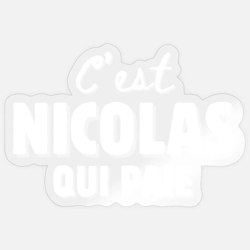 Nicholas. First name Nicolas - Sticker size S (10 x 10 cm) - transparent glossy
