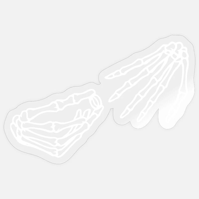 Ätherisches Skelett Hand und Schädel Illustration Sticker Größe S (10 x 10 cm)
