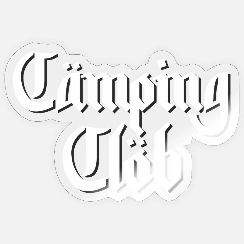 CämpingClöb Dark-Edition - Sticker Größe S (10 x 10 cm) - Transparent glänzend