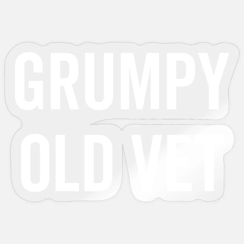 Grumpy Old Vet - Sticker taille S (10 x 10 cm) - brillant transparent
