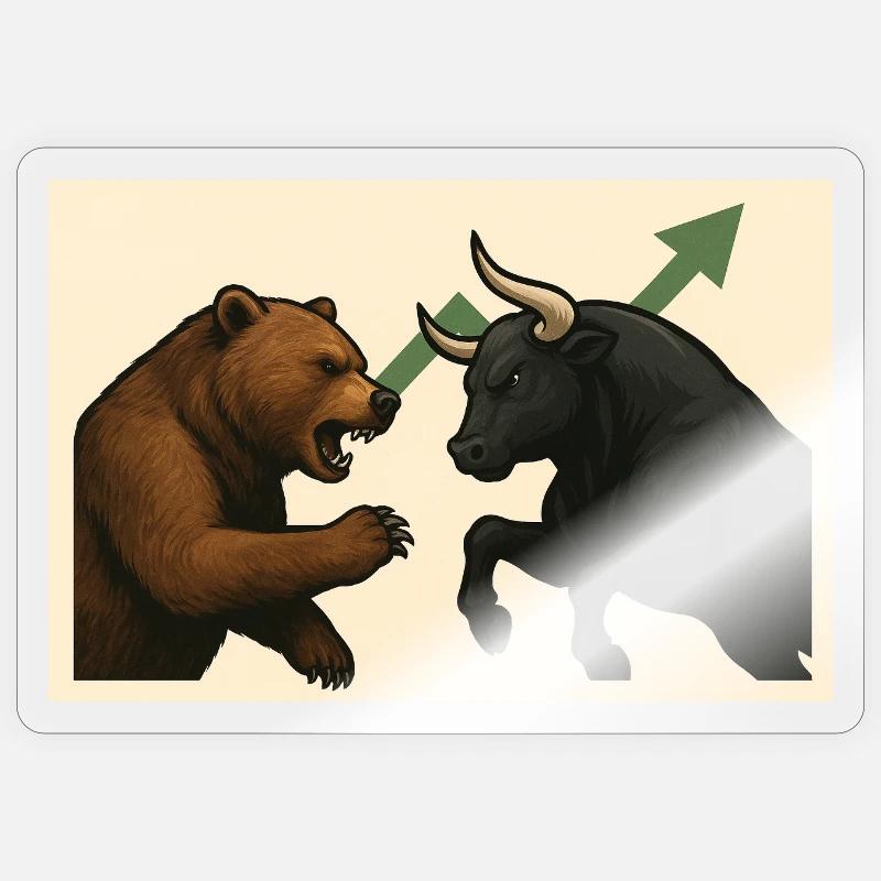 Börsenkampf Bären gegen Stier Sticker Größe S (10 x 10 cm)