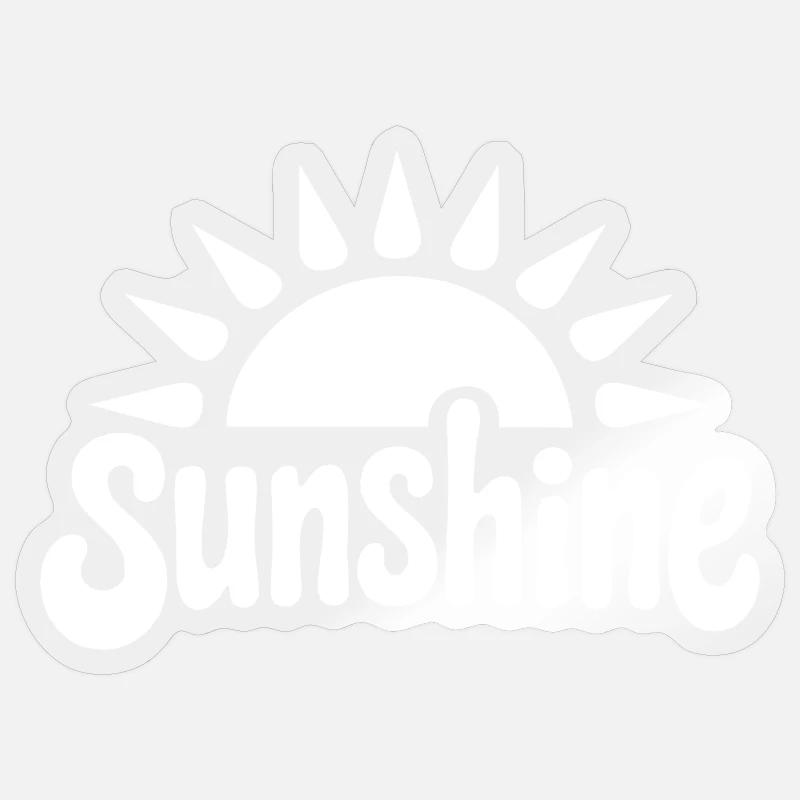 blanc soleil - Sticker taille S (10 x 10 cm) - brillant transparent