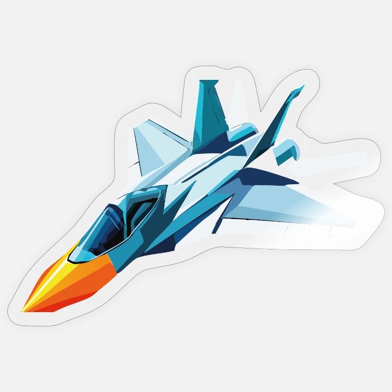Jet fighter - Sticker size S (10 x 10 cm) - transparent glossy