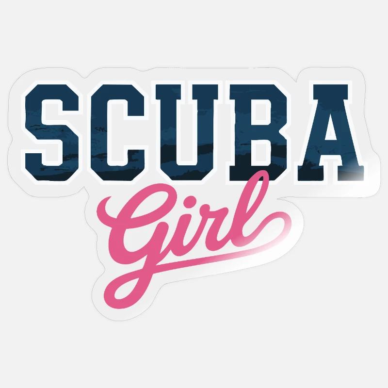 Conception de fille de plongée Sticker taille S (10 x 10 cm)
