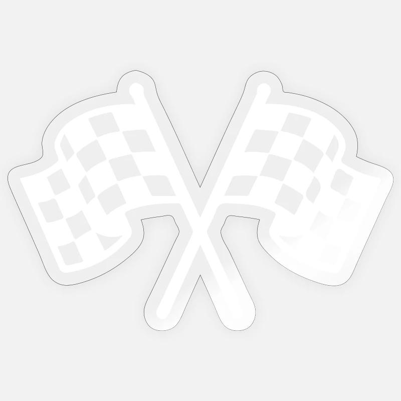 Icône du drapeau de course - Sticker taille S (10 x 10 cm) - brillant transparent