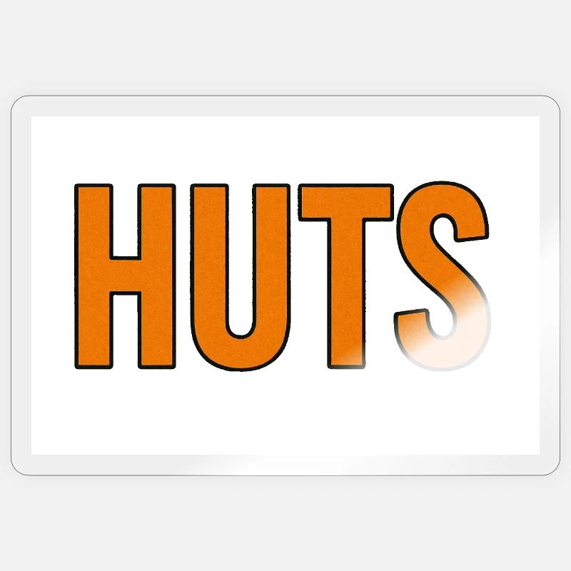 Huts Bold Orange Typography Sticker size S (10 x 10 cm)