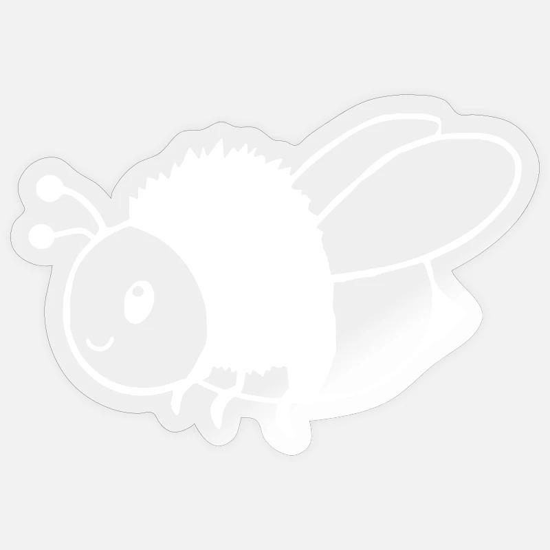personalized bees t-shirt gift beekeeper - Sticker size S (10 x 10 cm) - transparent glossy