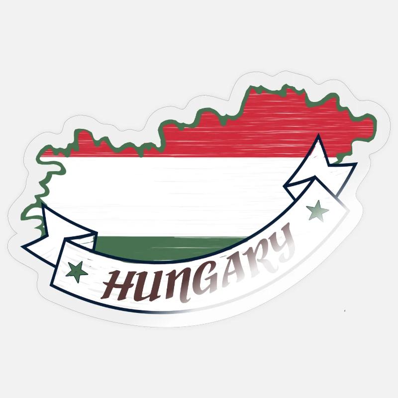 Hongrie - Sticker taille S (10 x 10 cm) - brillant transparent