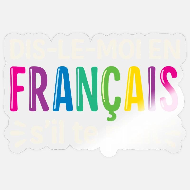 Professeur de français bilingue - Sticker taille S (10 x 10 cm) - brillant transparent