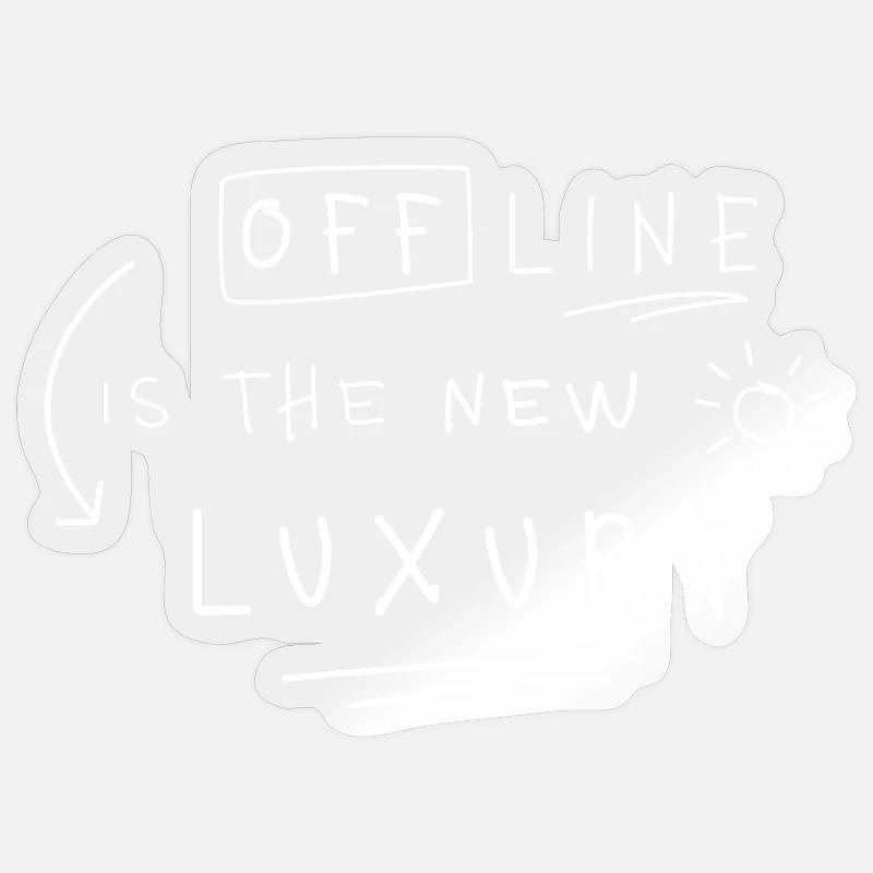 Offline er den nye luksustrend GenZ - Sticker størrelse S (10 x 10 cm) - gennemsigtig blank