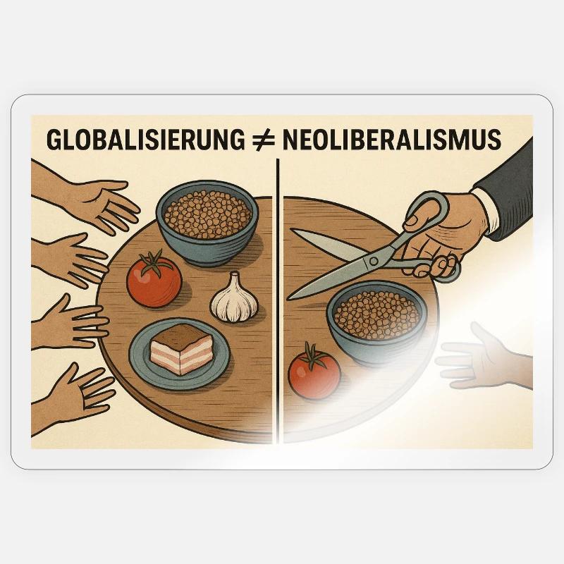 Mondialisation vs Néolibéralisme - Sticker taille S (10 x 10 cm) - brillant transparent