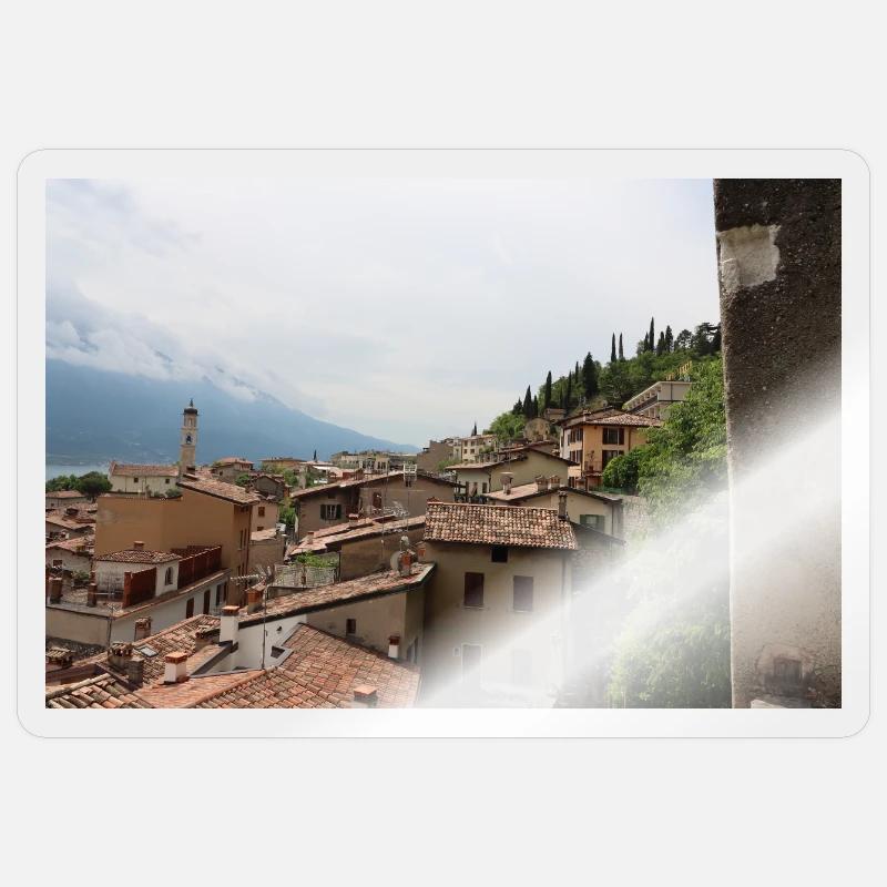 Blick auf Limone - Sticker Größe S (10 x 10 cm) - Transparent glänzend