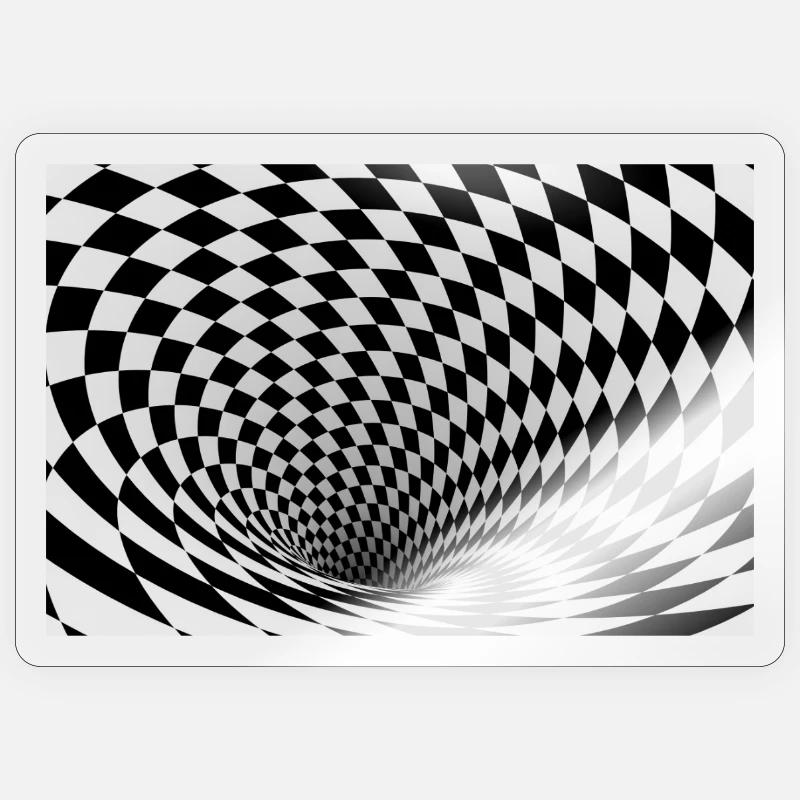 Hypnotic black and white vortex Sticker size S (10 x 10 cm)