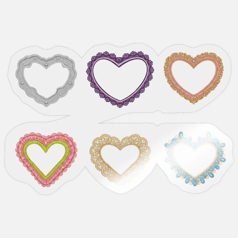 Filigrane Spitzenherzen Sticker Größe S (10 x 10 cm)