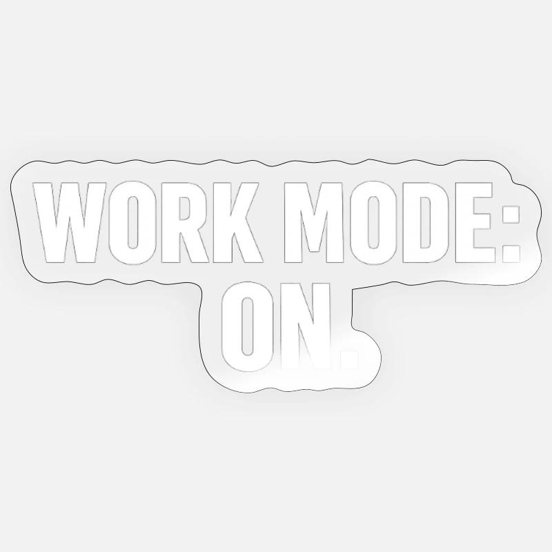 Arbeitsmodus an: Starke Typografie - Sticker Größe S (10 x 10 cm) - Transparent glänzend