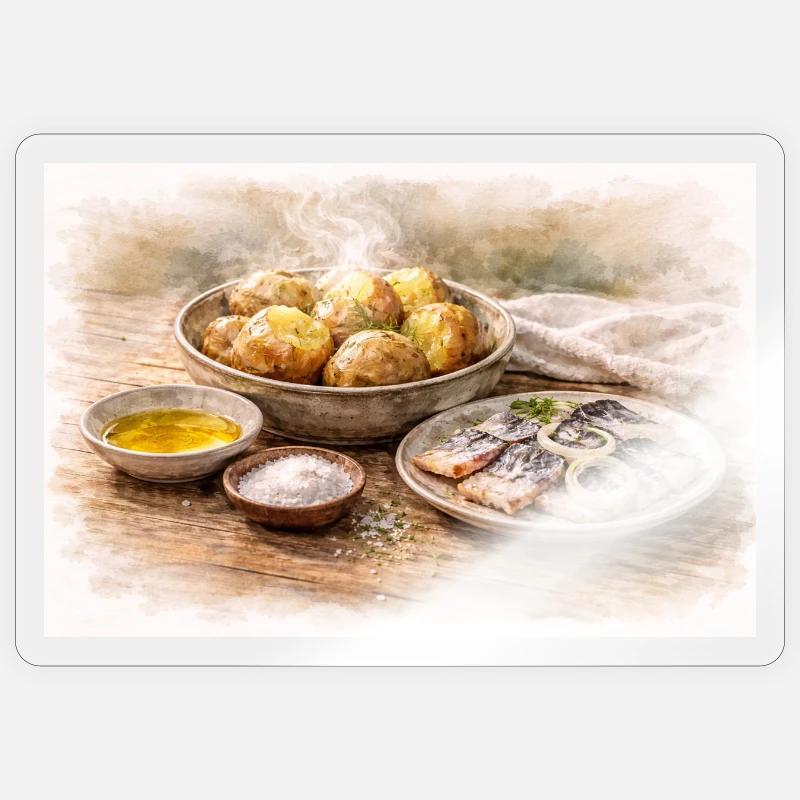 Jacket potatoes with herring Ukrainian - Sticker size S (10 x 10 cm) - transparent glossy
