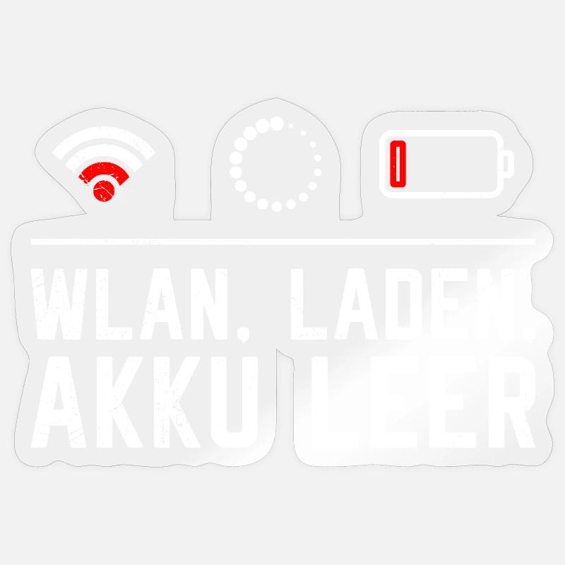 Coder WLAN. LADEN. AKKU LEER LUSTIG Sticker Größe S (10 x 10 cm)