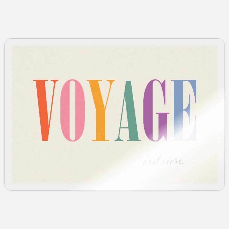 Voyage – c’est vivre - Sticker taille S (10 x 10 cm) - brillant transparent