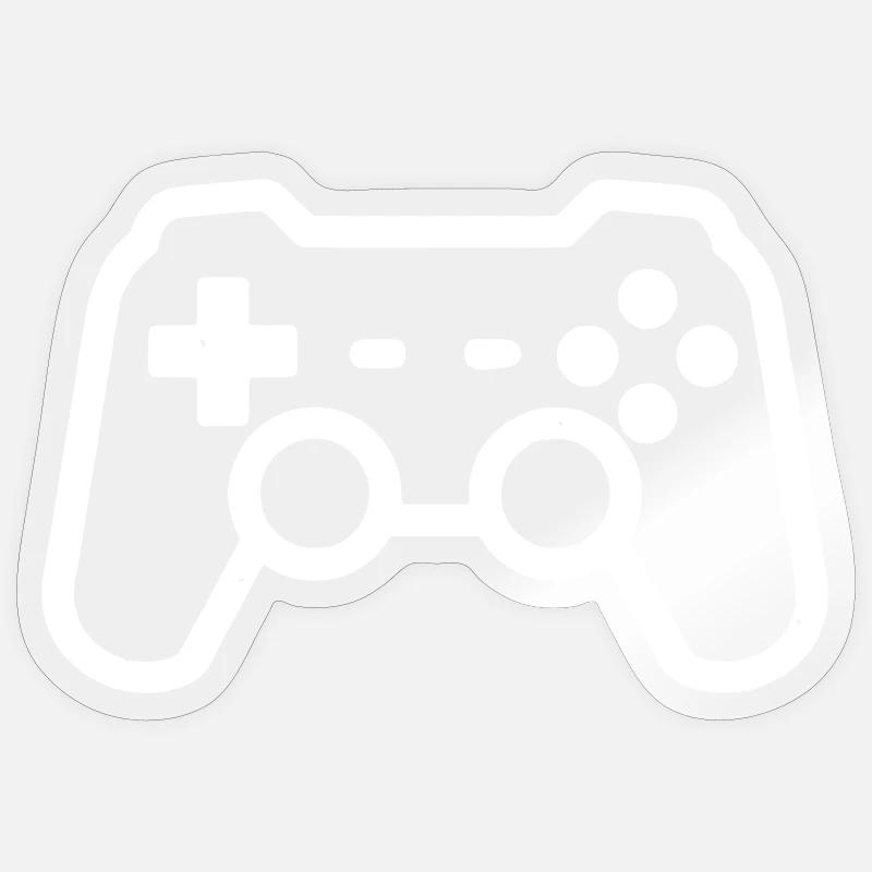 Manette rétro - Sticker taille S (10 x 10 cm) - brillant transparent