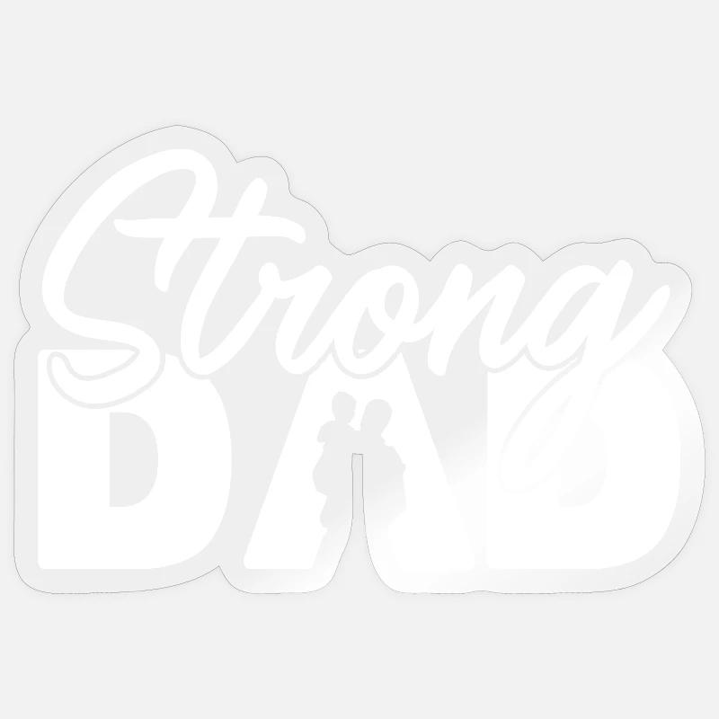Starker Vater-Schatten Vaterschaft Elternschaft - Sticker Größe S (10 x 10 cm) - Transparent glänzend