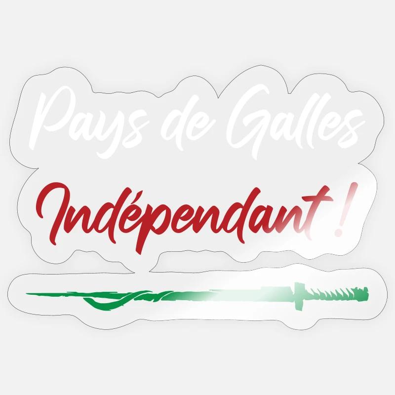 Pays de Galles Indépendant ! Perceval - Sticker taille S (10 x 10 cm) - brillant transparent
