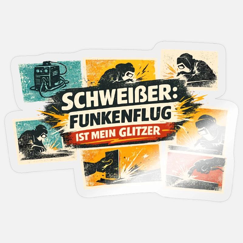 Funkenflug Glitzerkraft Sticker Größe S (10 x 10 cm)